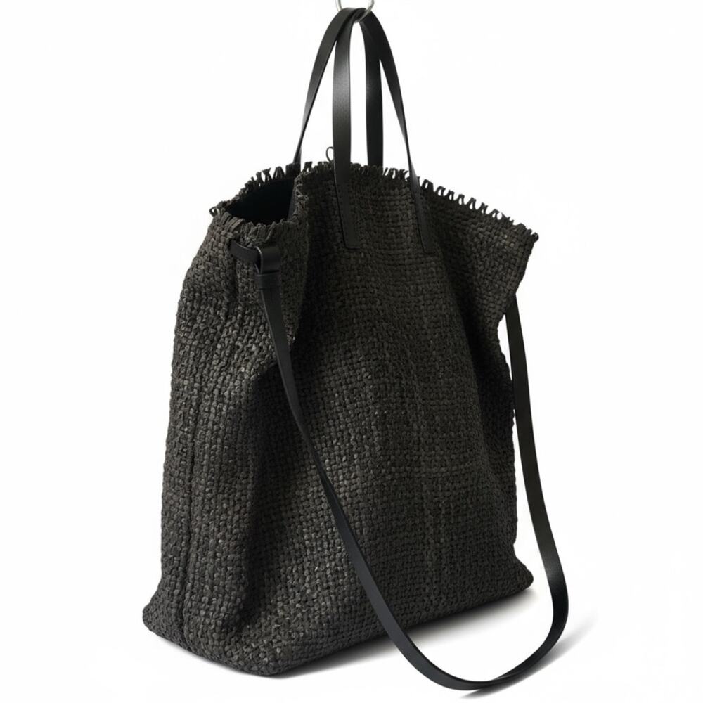 Henry Cuir Tangible Woven Leather Tote Bag Brown Carry-all Handmade in Italy